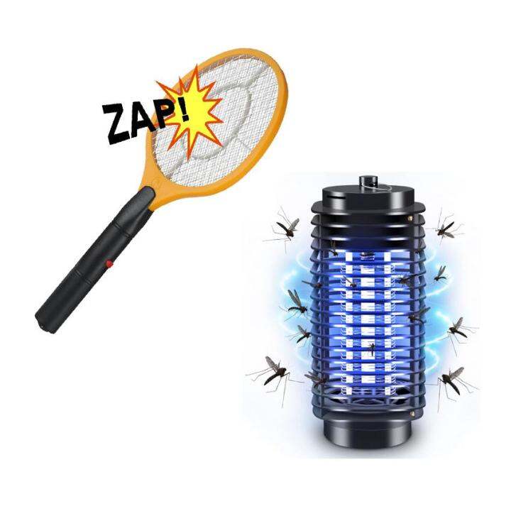 2 AA batteries Operated Hand Racket Electric Mosquito Swatter with