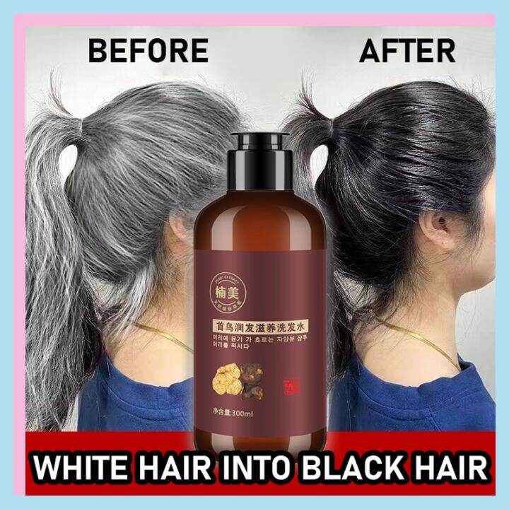 Black Shampoo 300ML White Hair Blackening Hair Polygonum multiflorum ...