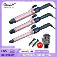 [HOT XIJXLKLKWMN 516] CkeyiN 25-38มม. Professional Hair Curler Modeler เซรามิคทัวร์มาลีน Curl Wand Barrel Curling Wand แบบพกพายาวสั้นผม Curler