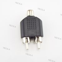 2 RCA Y Splitter Connector AV Audio Video Plug Converter Cable Male Female Plug 2 in 1 AdapterYB23TH