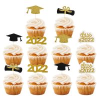 【Fun party】 Class Of 2022Topper ขอแสดงความยินดี Grad Cupcake Wrapper สำหรับ2022 Graduations College Celebration Party BirthdayDecorations