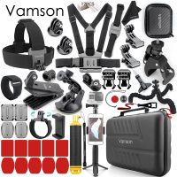 Vamson กล่องเก็บที่หนีบมอเตอร์ไซค์ Hero11อุปกรณ์เสริมสำหรับ Gopro 10 9 8 7 6สายรัดหน้าอกสำหรับ Dji 3I แอคชั่นสำหรับ Insta 360 X3 X2