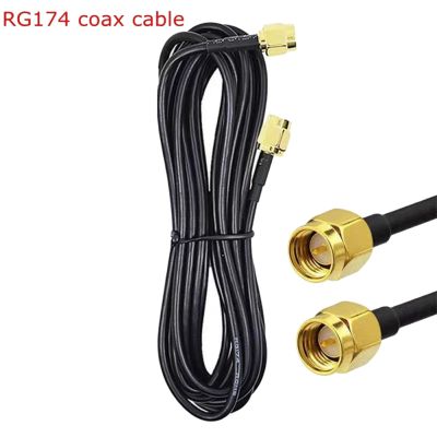 ”【；【-= SMA RG174 Connector Cable SMA Male To SMA Male Internal Screw Pin Extension Cable For SDR Receiver Shortwave Radio 300Cm