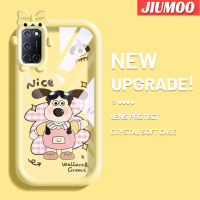 เคส JIUMOO สำหรับ OPPO A52 A72 A92 4G เคสลายการ์ตูนลูกสุนัขน่ารักสีสันสดใสเคสเลนส์กล้องถ่ายรูปแบบนิ่มมอนสเตอร์ตัวน้อยซิลิโคนโปร่งใสเรียบง่ายเคสป้องกันกันกระแทกแบบใส