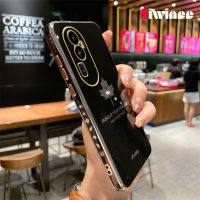 NIWINEE ฝาครอบป้องกัน TPU แบบนิ่มใบเมเปิลสำหรับ OPPO Reno 10 Pro + 5G/Reno 10 Pro Plus,เคสโทรศัพท์ชุบขอบตรงสำหรับคู่รักป้องกันการตก