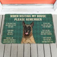 【ปัจจุบัน】โปรดจำ Belgian Shepherds House Rules พรมเช็ดเท้า Decor พิมพ์พรม Soft Flannel พรมเช็ดเท้ากันลื่นสำหรับห้องนอน Porch