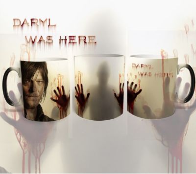 【High-end cups】 Drop Shippingthe Walking Dead Magic Mugs Daryl Was Here Zombic Mugs Hot Cold Heat Sensitive Color Changing Coffee Tea Cup Mug