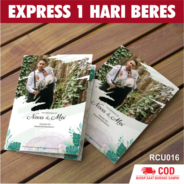 [50pcs - RCU016] Kartu Undangan Pernikahan Rustic Elegan Bisa Pakai