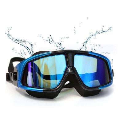 Big Frame Adult Unisex HD Swim Mask Comfortable Silicone Large Frame Swim Glasses Swimming Goggles Waterproof Anti-Fog UV