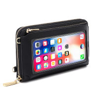 Rfid Fashion Womens Touch Screen Cell Phone Purse Simple Bag New Hasp Cross Wallets Smartphone Leather Shoulder Light Handbags