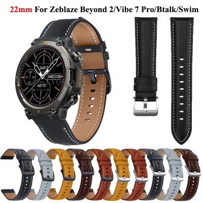 Tali 22mm untuk Zeblaze Vibe 7 Pro jam tangan olahraga tali kulit untuk Zeblaze melebihi 2/GTR 2 tali gelang Aksesori dapat diganti