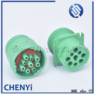 Hot Selling Green Deutsch 9 Pin Waterproof Auto Connector Diagnosctic Tool  Circular Connector HD16-9-1939S HD10-9-1939P For Track J1939