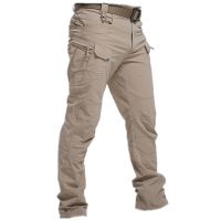 กางเกงยุทธวิธีทางทหารในเมืองกางเกงทหารผู้ชายกางเกงขายาวต่อสู้มีหลายกระเป๋ากันน้ำทนทานต่อการฉีกขาด