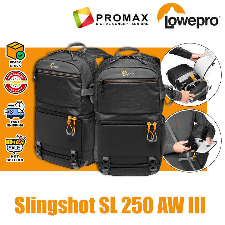 Lowepro Slingshot SL 250 AW III Sling Bag Black Camera Backpack 100 lowepro-slingshot-sl-250-aw-iii-sling-bag-black-camera-backpack-100