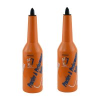 2X Flair Bartender Bartending Practice Bar Pub Bottle Wine Cocktail Shaker - Orange