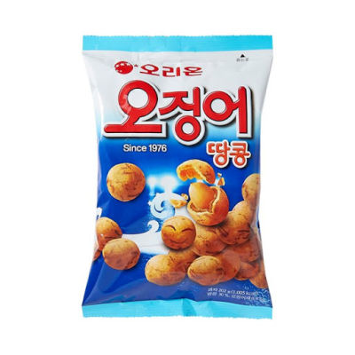 ขนมเคลือบถั่วอบกรอบรสปลาหมึก cuttlefish and peanut brand orion 98g 오징어 땅콩