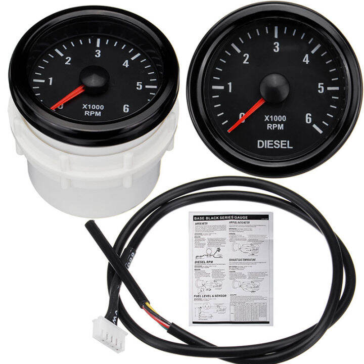 Car Digital 52Mm 06000 RPM Electrical Tachometer Turbo Boost Rpm Gauge