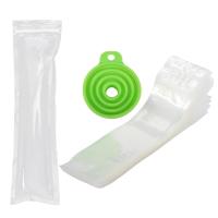 Disposable Popsicle Bags 120Pcs Freezer Tubes, Ice Bags with Funnel and Ice Sleeves for Juice, Ice Candy , Fruit