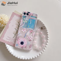 JieHui สำหรับ Samsung Z Flip5 Lark HAND-Painted ดอกไม้แฟชั่นเคสโทรศัพท์