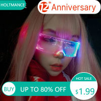 5 COLOR LED Luminous Sunglasses Vintage Punk Goggles Men Women Fashion Party Christmas Colorful Light Up Glasses Shades UV400