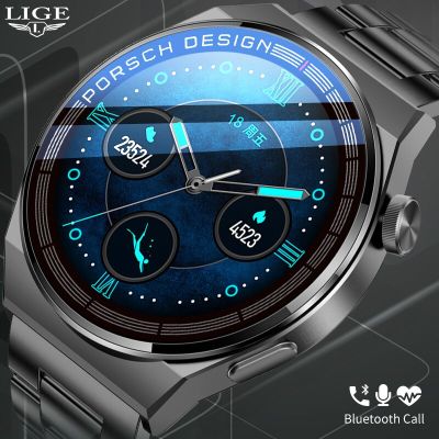 ZZOOI LIGE AMOLED Smart Watch Men Always Display The Time Sports Watches Waterproof Stainless Steel Smartwatch relogio masculino