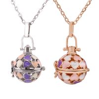 Fashion Heart-Shaped Painting Music Necklace Diffuser Perfume Locket Pendant Mexico Chime Trend Jewelry