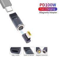 【Cod】 kgcwmw 100W Type C PD Magnetic Plug Adapter Connector USB C To Dc Power Jack Laptop Charger Converter สำหรับ Dell Notebook