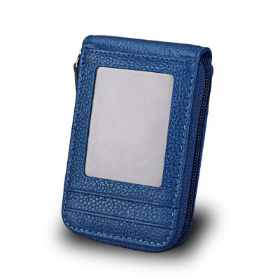 Credit Wallet Zip Case Lady Men Card Pocket Holder Unisex Leather