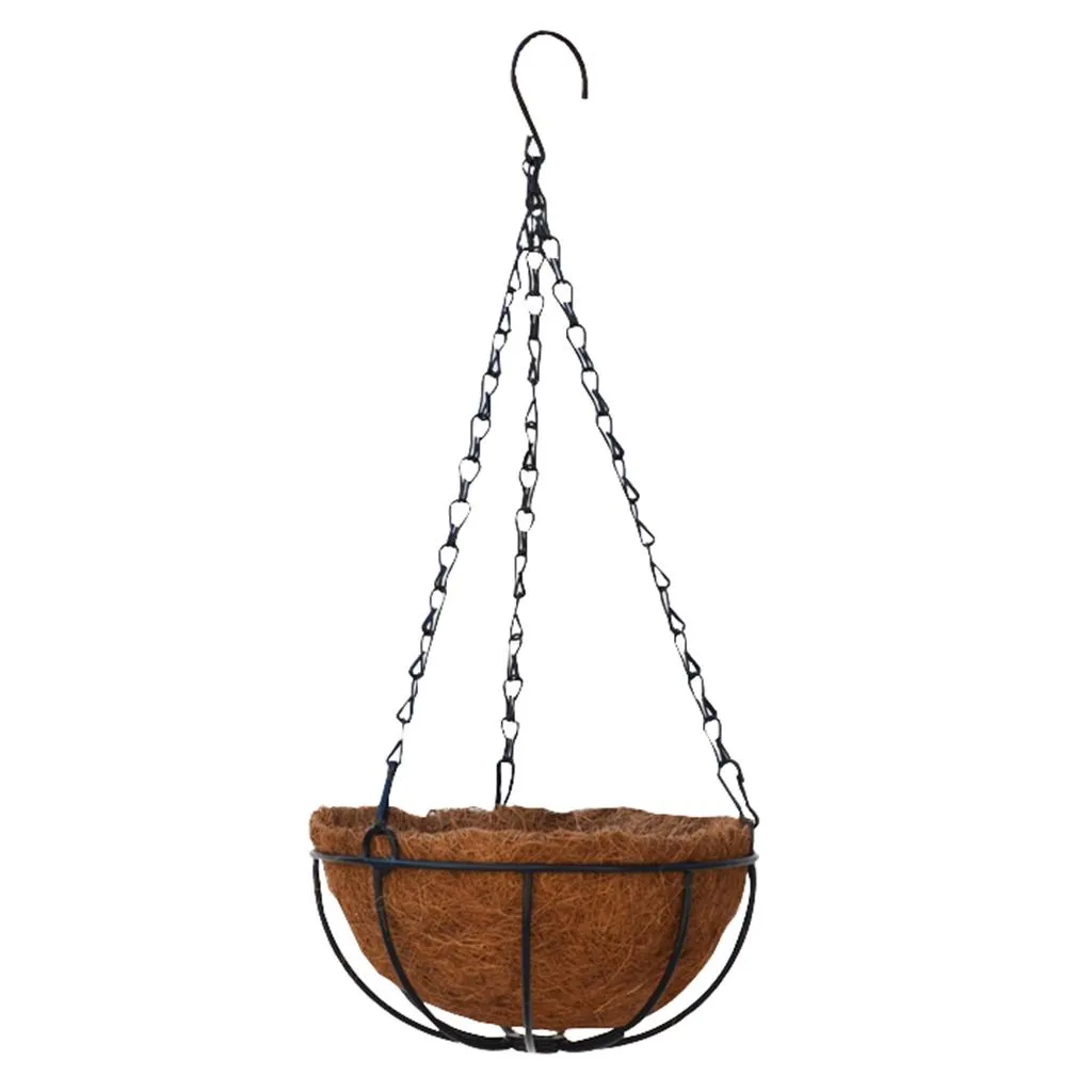 ラッピング不可】【ラッピング不可】Round Steel Basket Planter With Natural Coir Liner 鉢、プランター 