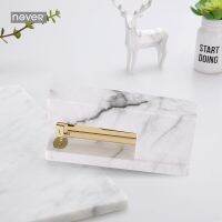 Marble Printing Manual Stapler Fashion Gold Metal Stapler Acrylic Office Accessories 2022 Trend Stationery Free Shipping Staplers Punches