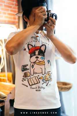 French Bulldog " welcome home " t-shirt เสื้อยืดลายหมาเฟรนช์บูลด็อก