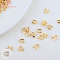 (3343)100ชิ้นชิ้น5X4mm 24K ตะขอก้านทองเหลืองป้องกันสี Diy อุปกรณ์เสริมจิวเวลรี่