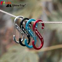 ZAN 4สี อลูมิเนียมอัลลอย เครื่องมือกลางแจ้ง S ประเภท carabiner ตะขอพวงกุญแจขนาดเล็ก กระเป๋าเป้สะพายหลังแคมป์ปิ้ง หัวเข็มขัดป้องกันการโจรกรรม