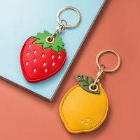 【CW】 Fruits Badge Card Holders With Keychain Kawaii Cartoon Plastic ID Protection Cover Couple Elevator Bus