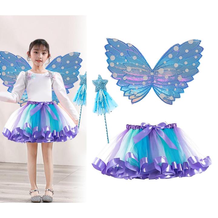 Segolike Fairy Costume Set Girls Wand Kid Elf Cosplay Cute Tutu Skirt ...