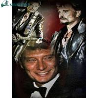 Johnny Halliday 5D ชุดภาพวาดเพชร DIY เจาะเต็มรอบงานฝีมือตกแต่งผนัง