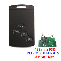 4ปุ่มสมาร์ทคีย์433เมกะเฮิร์ตซ์ชิป PCF7953 7953 Passive Keyless Goentry ระบบสำหรับ Renault Clio 4หลังจาก2013จัดส่งฟรี