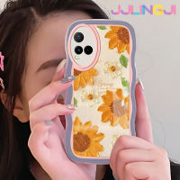 Jjlingji เคสสำหรับ VIVO Y85 V9 V9เยาวชน V9 Pro เคสแฟชั่นลายดอกไม้ลายคลื่นขอบเคสมือถือกันกระแทกแบบใสนิ่มโปร่งใสลายกล้องถ่ายรูปความคิดสร้างสรรค์เคสป้องกันซิลิกาเจล