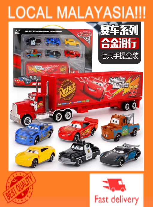 Pixar Cartoon Cars Movie 1:64 Lightning McQueen 95 Alloy Toy Glide Truck And Racing 7-in-1 Toy Car Set | Lazada Pixar Cartoon Cars Movie 1:64 Lightning McQueen 95 Alloy Toy Glide Truck And Racing 7-in-1 Toy Car Set | Lazada