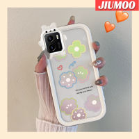 เคส JIUMOO สำหรับ VIVO Y15s Y15a Y01เคสลายการ์ตูนดอกไม้น่ารักรูปโบว์เล็กๆลายสัตว์ประหลาดเคสนิ่มกันกระแทกทนต่อการขีดข่วนเคสโทรศัพท์โปร่งใสฝาครอบป้องกันเลนส์กล้องถ่ายรูป TPU ซิลิกาเจล