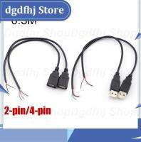 Dgdfhj Shop 0.3m 2 Pin 4 Pin USB 2.0 A Female Male Jack Power Charge Deta Cable Cord Extension Wire Connector DIY 5V Adapter