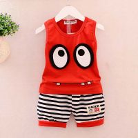 Summer Kid Baby Boy Girls Vest Top+ Stripe Shorts 2pcs