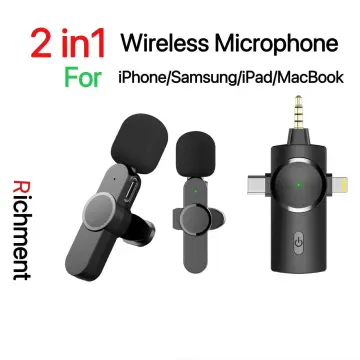 Professional Wireless Lavalier Lapel Microphone for iPhone, iPad - Cordless  Omnidirectional Condenser Recording Mic for Interview Video Podcast Vlog