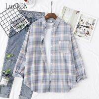 ℡۩℡ 100 Cotton Ladies Blouses Shirt Casual Plaid Shirts Loose Boyfriend Style Women 39;s Clothing Tops Outwear Pink Oversized Shirts