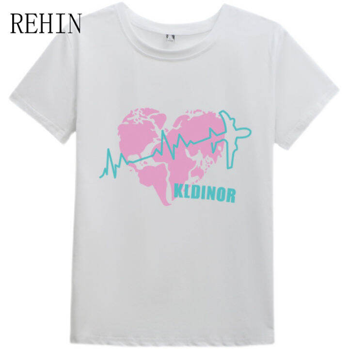 rehin-เสื้อยืดแขนสั้นผู้หญิง-แฟชั่นสไตล์เกาหลีแบบใหม่คอกลมพิมพ์ลายผ้าฝ้ายลำลองอเนกประสงค์ทรงหลวมฤดูร้อน