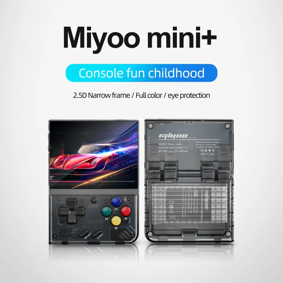 Miyoo Mini Plus Handheld Game Console with Storage Case, 3.5 Inch IPS  640x480 Screen Retro Video Game Console with 64G TF Card & 10000 Classic  Games