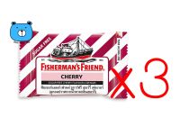 (ซื้อ3ราคาพิเศษ) Fishermans Friend Cherry Sugar Free ฟิชเชอร์แมนส์ เฟรนด์ ชูการ์ฟรี กลิ่นเชอร์รี่ #สีแดง-ขาว (25 กรัม)