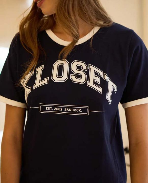 kloset-kk23-t002-kloset-logo-t-shirt-เสื้อยืด-เสื้อkloset-เสื้อผู้หญิง