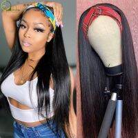 Sterly Gluless Highlight Headband Wig Human Hair Wigs For Women Remy Bone Straight Hair Wigs P4-27 No Lace Wig Burgundy Wig