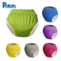 PUL Sollid Color Waterproof Baby Training Pants Baby Cloth Diapers Reusable Nappy Washable Diapers Cotton Learning Pants M L Cloth Diapers